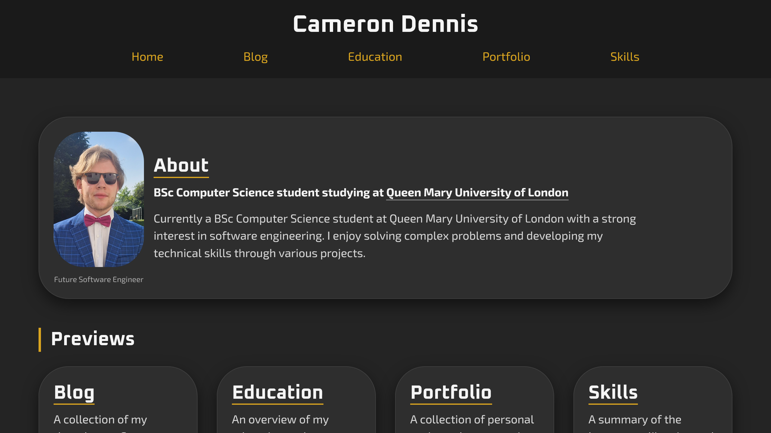 Preview of Portfolio Website